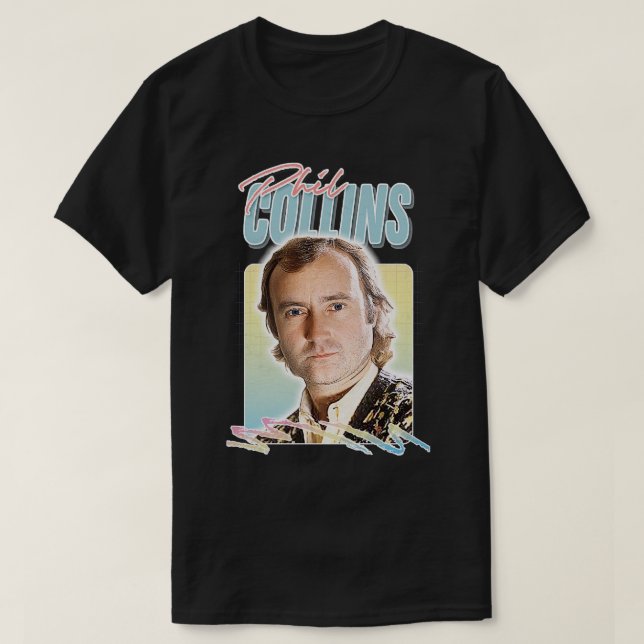 Camiseta Diseño estético retro de Phil Collins de los años  (Diseño del anverso)