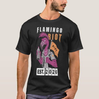 Camiseta Diseño Estético Urbano Flamingo Riot