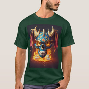 Camiseta diseño estilo cráneo de mascota de drago 100% algo