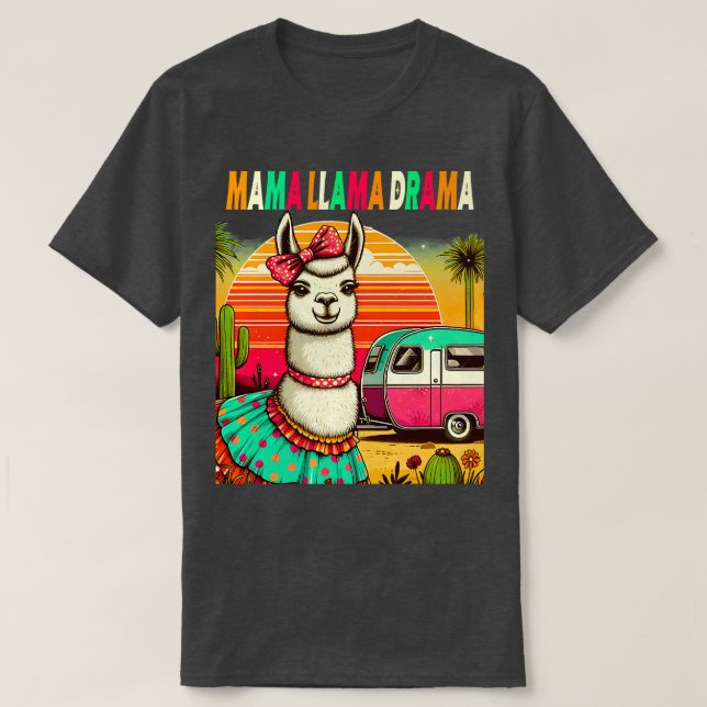 Camiseta Diseño estilo Cute Llama Squad Shirt Retro 80 (Diseño del anverso)
