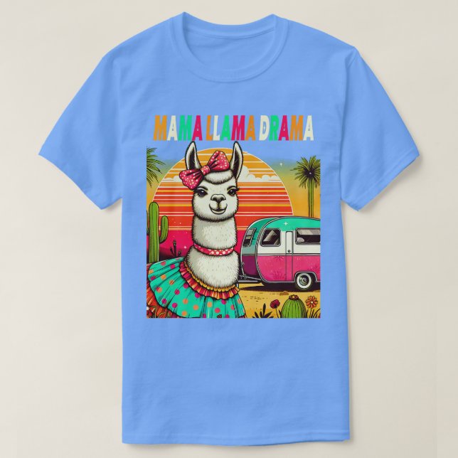 Camiseta Diseño estilo Cute Llama Squad Shirt Retro 80 (Diseño del anverso)