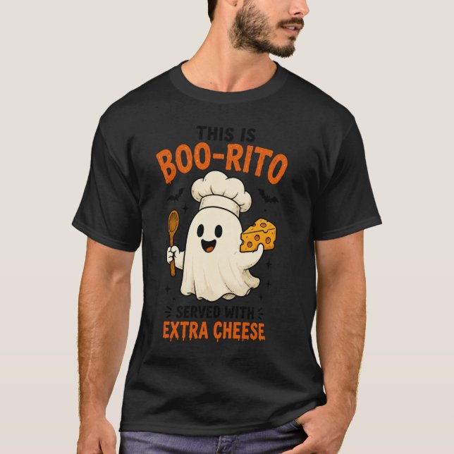 Camiseta Diseño 'Esto es Boo-Rito servido con queso extra' (Anverso)