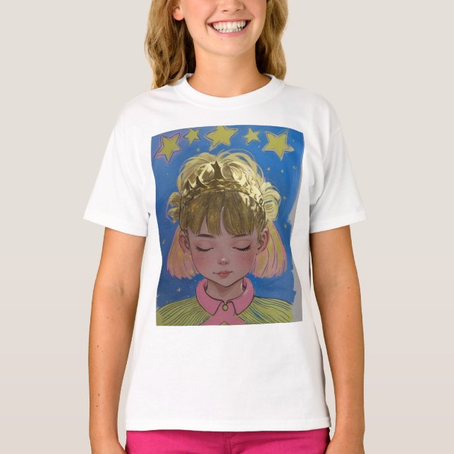 Camiseta Diseño estrella de la princesa dorada (Anverso)