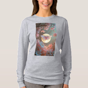 Camiseta "Diseño etéreo del tatuaje de la luna y la polilla