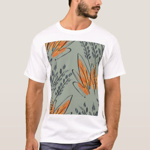 Camiseta Diseño étnico de hierba ruda esbozada