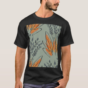 Camiseta Diseño étnico de hierba ruda esbozada