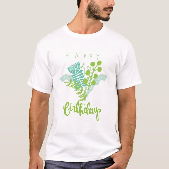 Camiseta Diseño Evergreen personalizado para cumpleaños (Anverso)