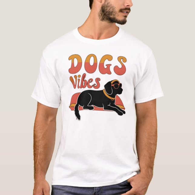 Camiseta Diseño exclusivo de vibraciones de perros positivo (Anverso)