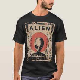 Camiseta Diseño Extraterrestre Gris Clásico