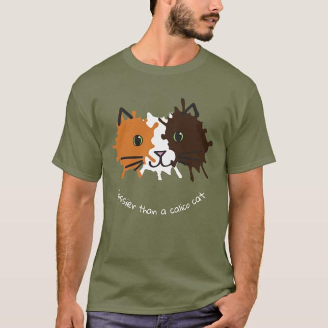 Camiseta Diseño facial Calico Cat (Anverso)