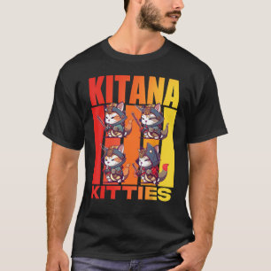 Camiseta Diseño felino se encuentra con estilo feudal Samur