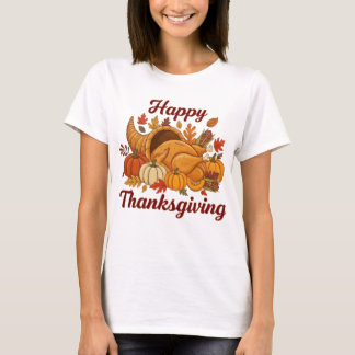 Camiseta Diseño Feliz Día de Acción de Gracias — Hojas de O