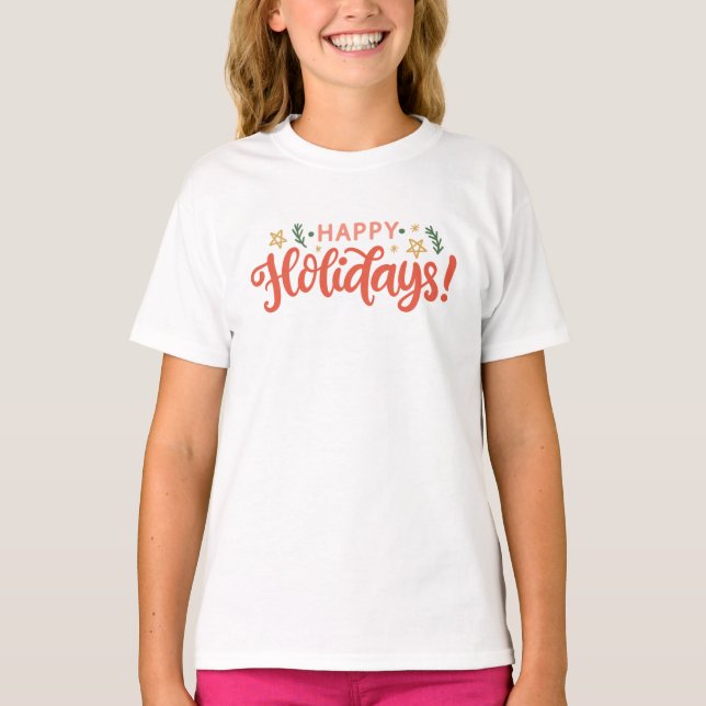 Camiseta Diseño festivo feliz de vacaciones (Anverso)