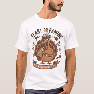 Camiseta Diseño "Fiesta o hambruna" de Acción de Gracias Tu
