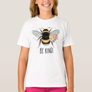 Camiseta Diseño Floral Amable Abeja Lindo Inspirador