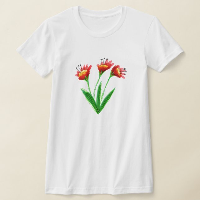Camiseta Diseño floral brillante (Distribución)