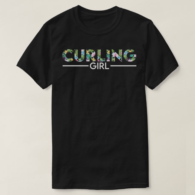Camiseta Diseño floral chica curling (Diseño del anverso)