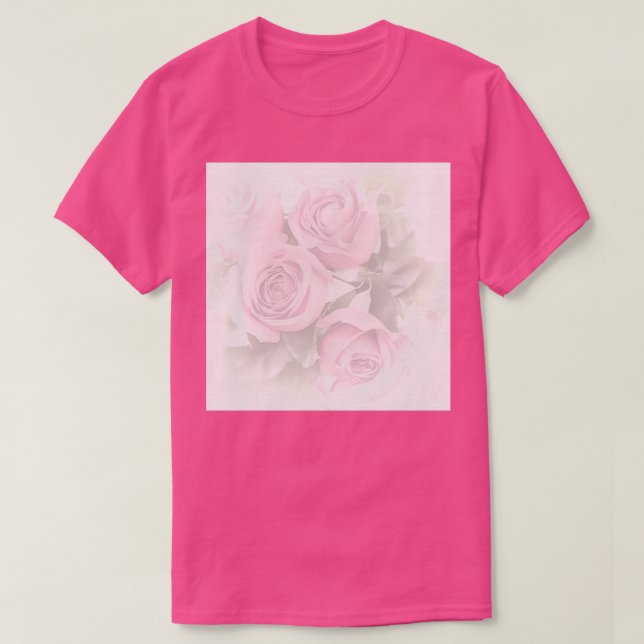 Camiseta Diseño floral con rosas rosadas (Diseño del anverso)