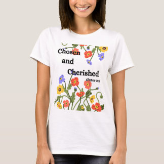 Camiseta Diseño floral con verso biblial