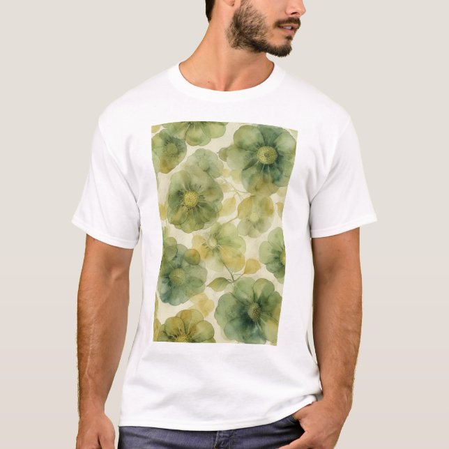 Camiseta Diseño floral de acuarela delgada (Anverso)