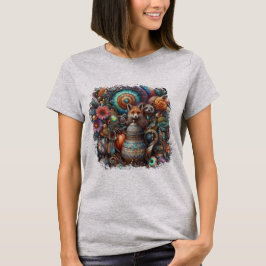 Camiseta Diseño floral de Boho Fox Raccoon