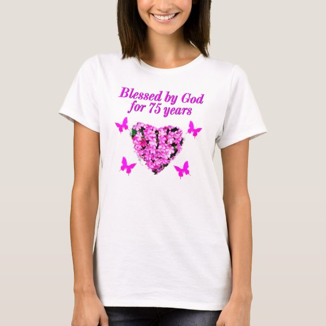 CAMISETA DISEÑO FLORAL DE CUMPLEAÑOS 75 (Anverso)