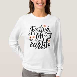 Camiseta Diseño floral de la paz en la Tierra