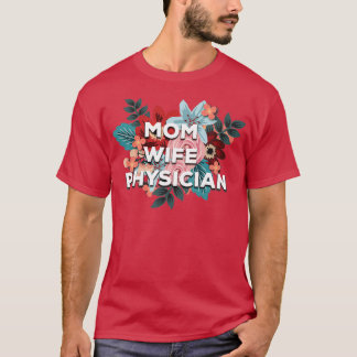 Camiseta Diseño floral de mamá y médica 1