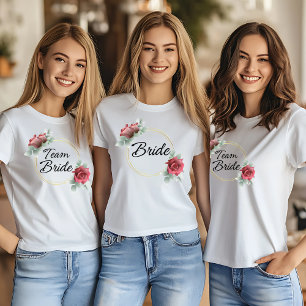 Camiseta Diseño floral de novia para la fiesta de la solter
