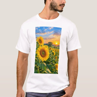 Camiseta Diseño Floral de Ramo de Girasoles