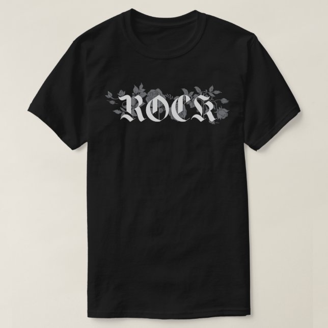 Camiseta diseño floral de roca (Diseño del anverso)