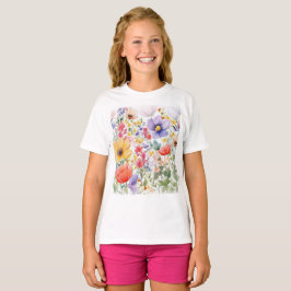 Camiseta Diseño floral de verano en bonito