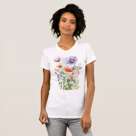 Camiseta Diseño floral de verano en bonito