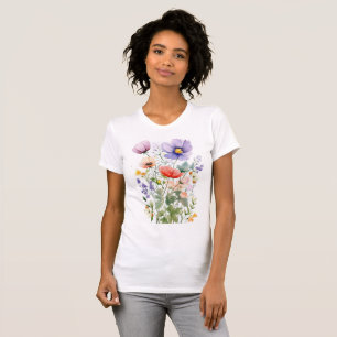 Camiseta Diseño floral de verano en bonito
