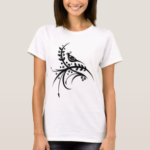 Camiseta Diseño floral del remolino del chino