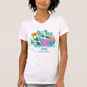 Camiseta diseño floral elegante para 40 cumpleaños - año pe