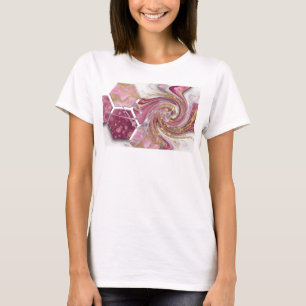 CAMISETA DISEÑO FLORAL PATRÓN DE PANAL DE ABEJA ARTE ABSTRA
