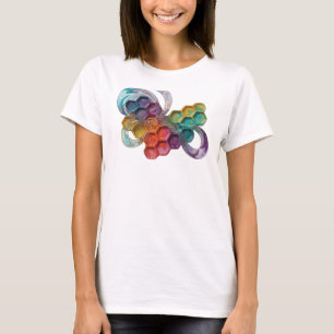 CAMISETA DISEÑO FLORAL PATRÓN DE PANAL DE ABEJA ARTE ABSTRA