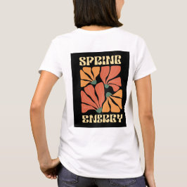 Camiseta Diseño floral retro de energía primaveral | Abstra