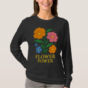 Camiseta Diseño floral retro "poder floral"