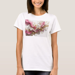 Camiseta Diseño Floral Rojo Intenso Arte Vestible