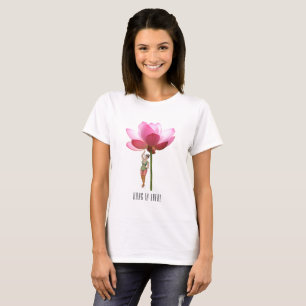 Camiseta Diseño floral rosa moderno y moderno