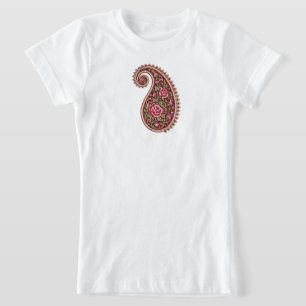 Camiseta Diseño floral vintage de patrón Paisley