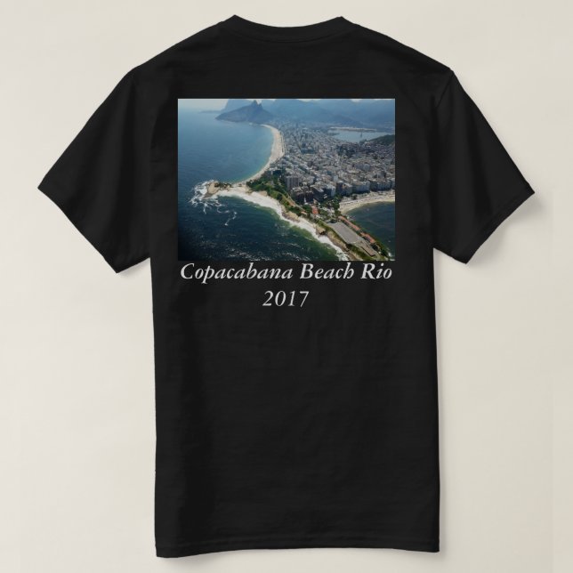 Camiseta Diseño fotográfico de la playa de Copacabana 2017  (Reverso del diseño)