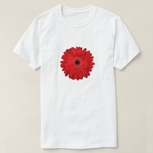 Camiseta Diseño fotográfico Gerbera de Flor Roja (Diseño del anverso)