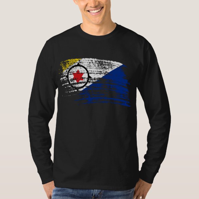 Camiseta Diseño fresco de la bandera de Bonaire (Anverso)