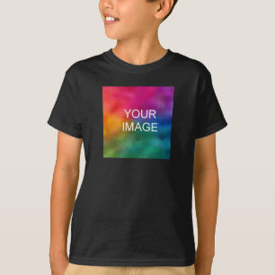 Camiseta Diseño frontal Añadir imagen Plantilla negra Niños