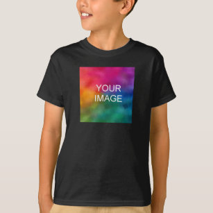 Camiseta Diseño frontal Añadir imagen Plantilla negra Niños
