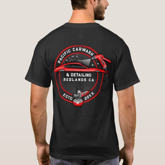 Camiseta Diseño frontal y posterior del deflector de lavava (Reverso)