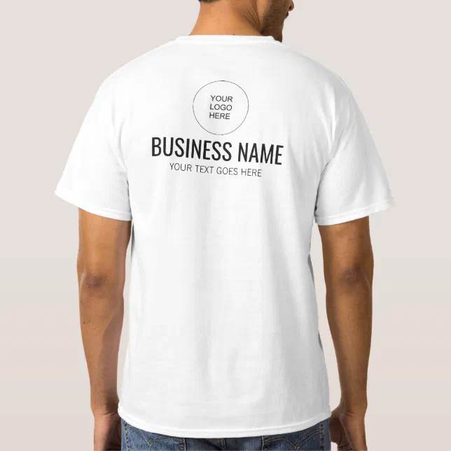 Camiseta Diseno frontal y posterior Imprimir logotipo perso Zazzle.es